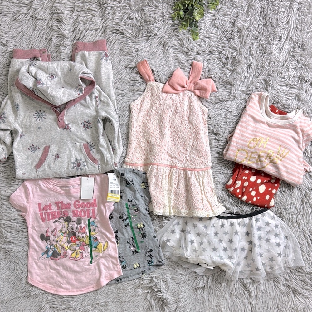 Girls' Clothing Bundle with Pink and Gray Outfits size 18M